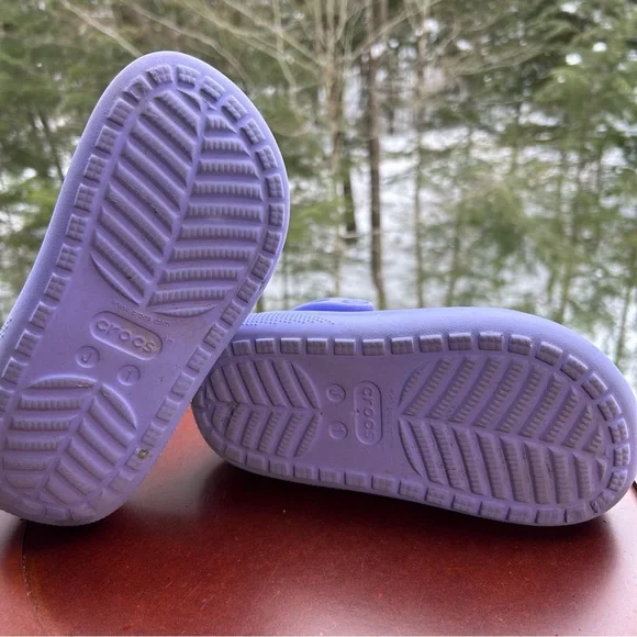 Crocs Kids Platform Clogs Lavender Purple | Size J1 | Jellyfish Charm - Picture 4 of 10